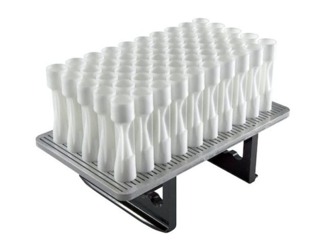 Close Up of Printed Parts on a Stand